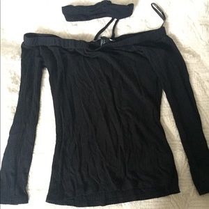 Black off the shoulder top with choker